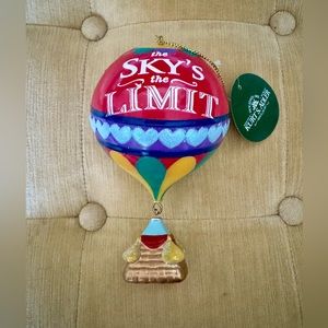 NWT Kurt Adler Hot Air Balloon * Christmas Tree Ornament * Sky's the Limit *Rare